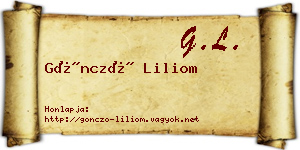 Göncző Liliom névjegykártya